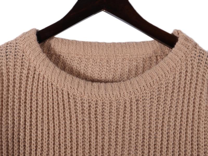 Autumn and Winter Women's Loose and Simple Sweater Round Neck Street Knitted Pullover Sweater for Women 3567 KTB