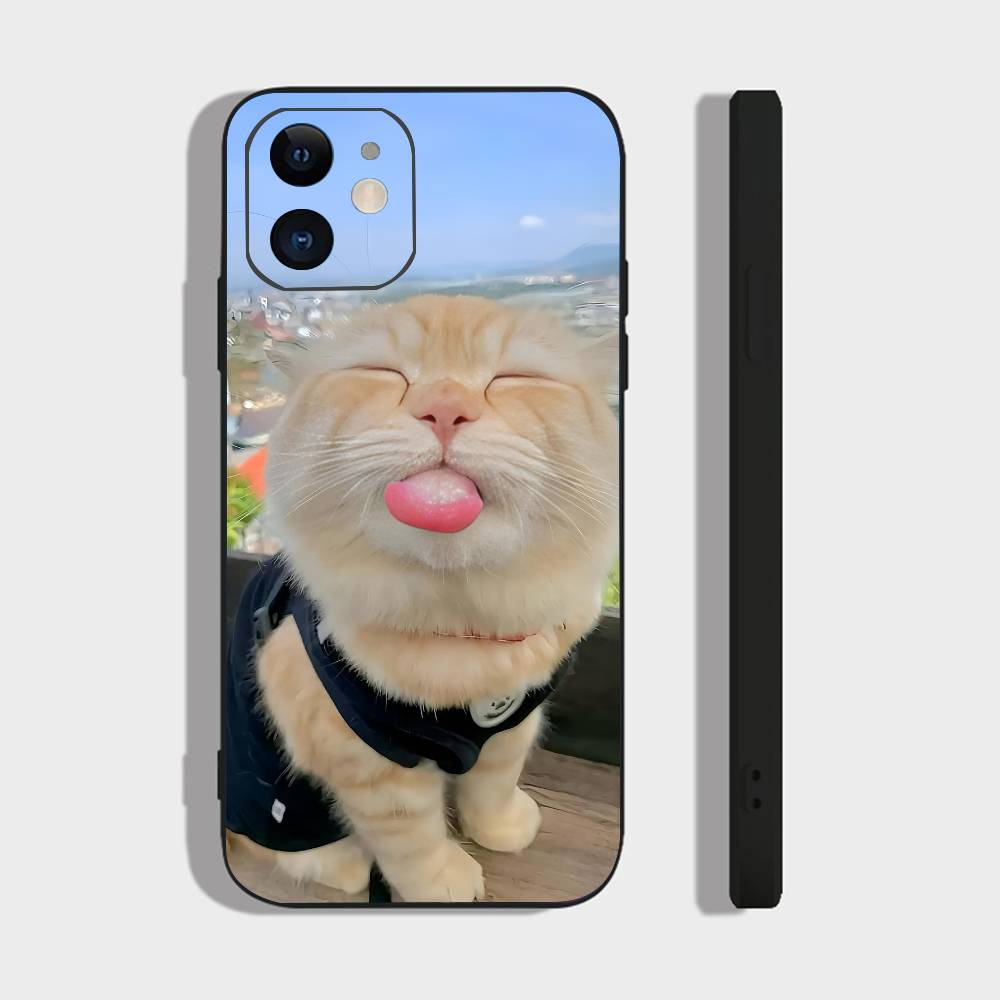Cute Cat Phone Case For IPhone 17 Air 16 15 14 13 Pro Max 11 12 Black Silicone Cover