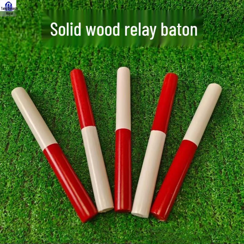 Durable Wooden Track and Field Relay Baton Small (30x2.5cm) 5-Pack