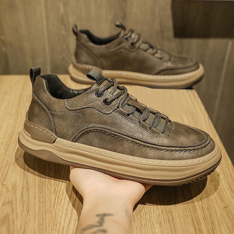 

Модная мужская повседневная обувь на шнуровке, кожаные лоферы, дизайнерская обувь, удобные модные кожаные оксфорды для мужчин, мягкая универсальная обувь 10 серый