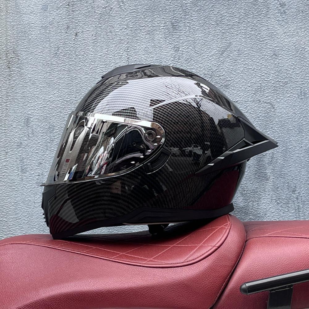 DOT Full Helmet Double Mirror Helmet Men's Four-season Universal Hard Hat Female Knight Locomotive Double Lens