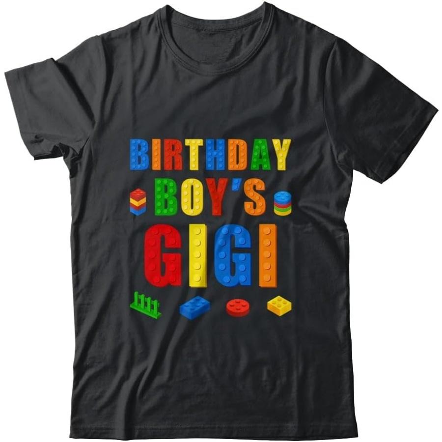 TeesPure Master Builder Gigi Birthday Boy Building Bricks Blocks Shirt Short Sleeve Tee S