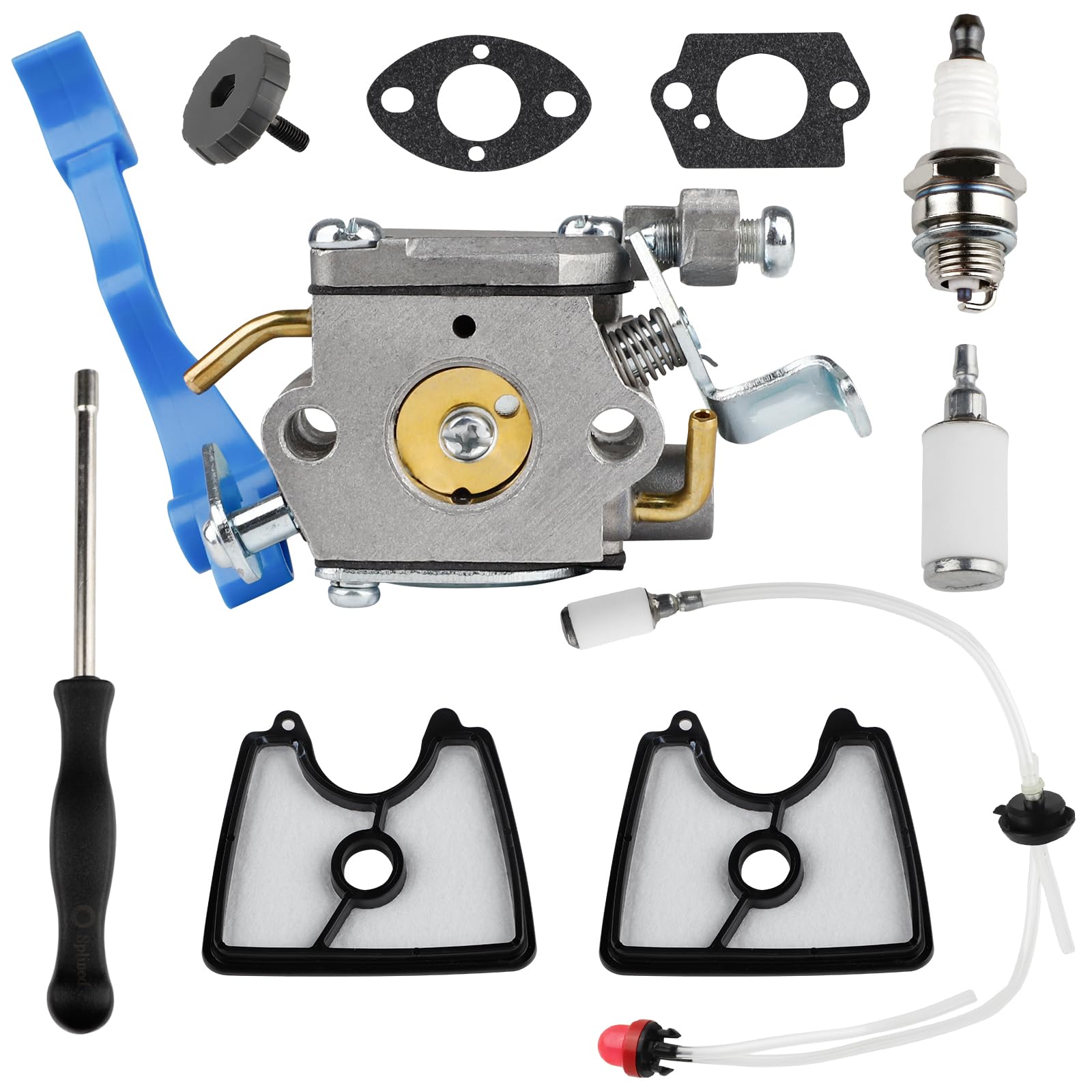 

HUSWELL 125B Carburetor Air Filter Kit for Husqvarna 590460102 125B 125BV 125BX 125BVX Leaf Blower and ZAMA C1Q-W37 545081811 Engine