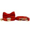 New Pet Collar Cat Collar Red Velvet Cute Bell Cat Collar Scarf