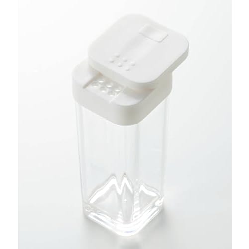 Yamazaki Tower Spice Bottle, White, Approx. W3.7 x D3.7 x H9.5cm, Salt, Seasoning Container, Sliding Closure, 2863