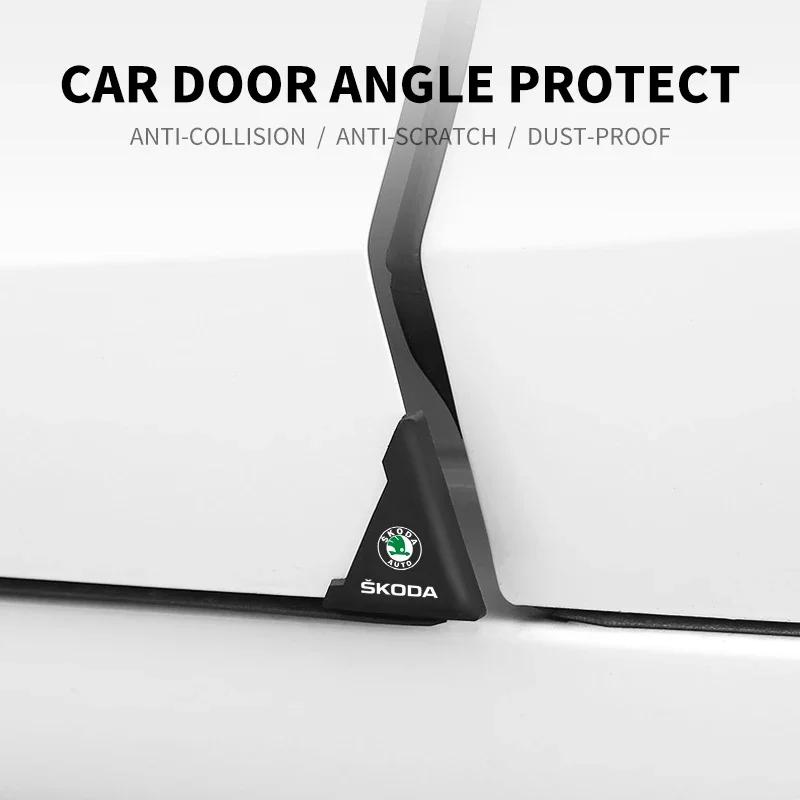 Car Door Corner Anti-collision Covers Transparent Silicone Protector Anti-Scratch Crash For Skoda Octavia Rapid Kodiaq Karoq