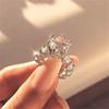 Huajie Bling Sparking Cubic Zirconia Full Paved Women's Rings Wedding Bride Exquisite  Trend Tide