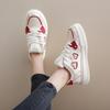 Fashion CRLAYDK Classic Womens Tennis Sneakers Walking Flat Low Top Casual Lace Up Hearts Printed Fashion Shoes Skateboard Trainers