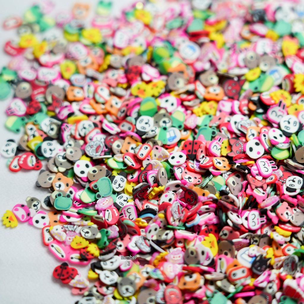 Christmas Polymer Clay Fruit Slices for DIY Nail Art and Crafts.