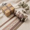 Retro Plaid Washi Tape 6 Rolls Set Grid Checkered Pattern Masking Tape Self Multi-purpose Adhesive Decorative for DIY Crafts Journal Scrapbook,