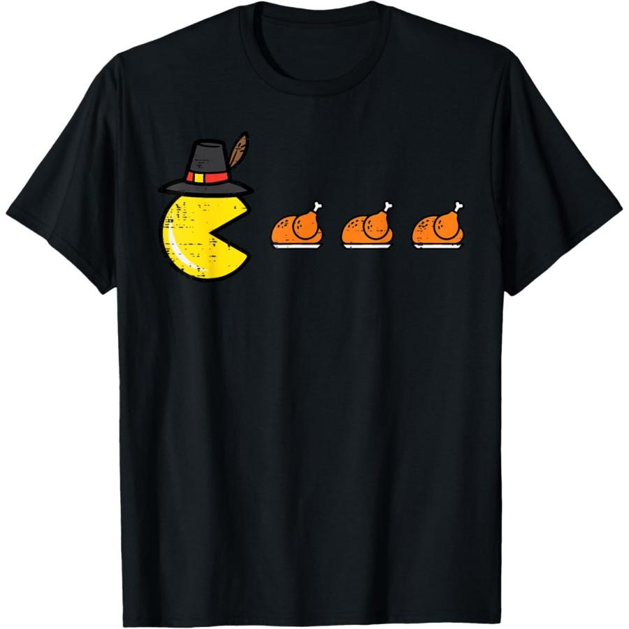 

Thanksgiving Video Game Eating Turkey Gamer Men Women Kids T-Shirt XXXXXL чорний