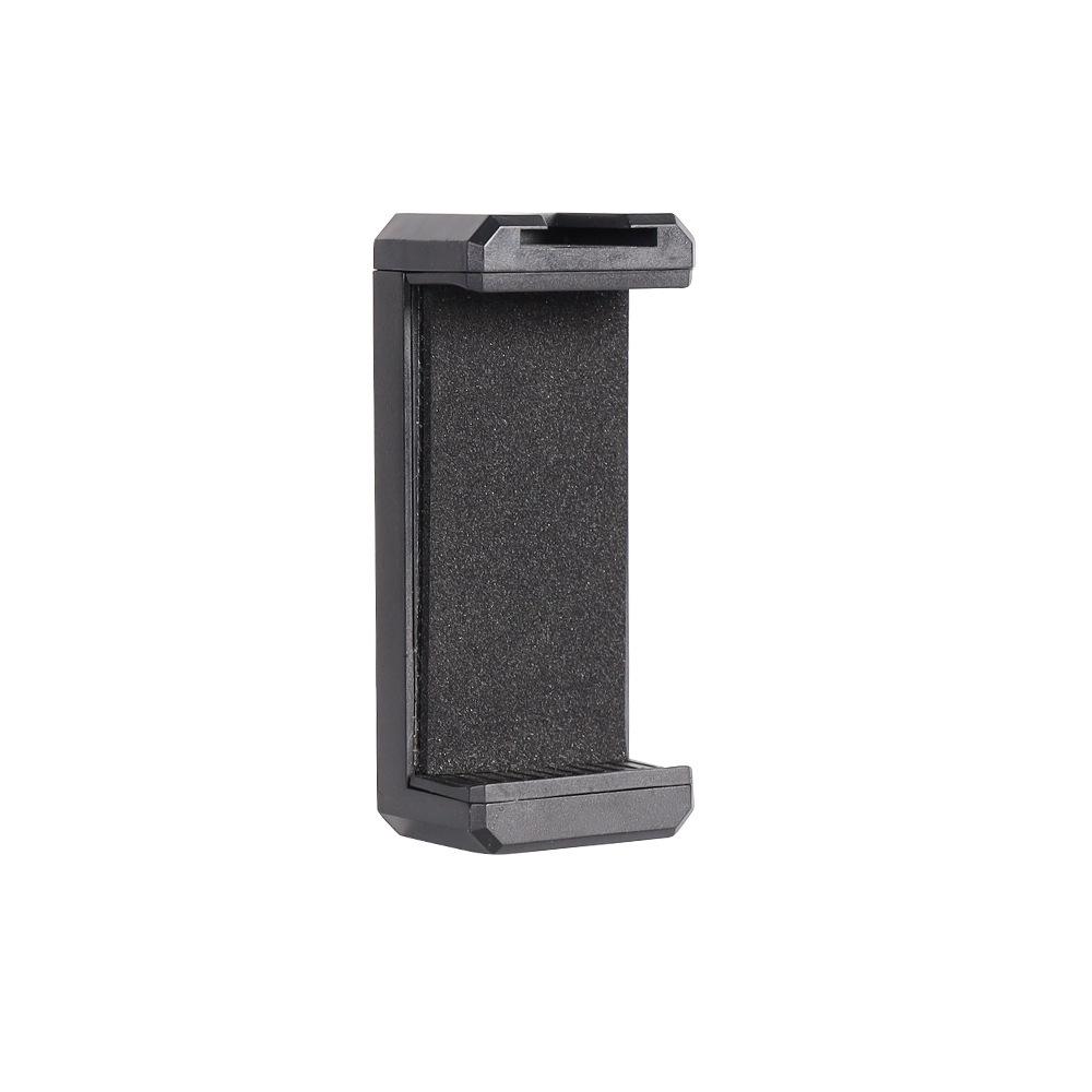360° Rotatable Phone Holder with Dual Cold Shoe and Folding Clip for Desktop Live Streaming