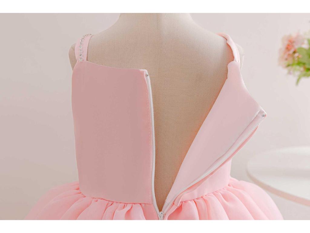 Baby Girl's 1st Birthday Princess Dress with 3D Flowers - Evening Gown & Costume