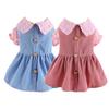 Adorable Pet Princess Dress Bear Button with Cute Breathable Cat Soft Comfortable Dog Dress for Spring Summer