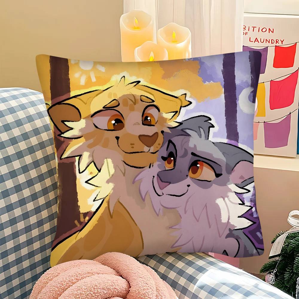 Stück Cartoon Niedliche Kriegerkatzen Buchkissenbezug Mode Quadratischer Kissenbezug Schlafzimmer Sofa Raum Ins Dekoration Freizeit