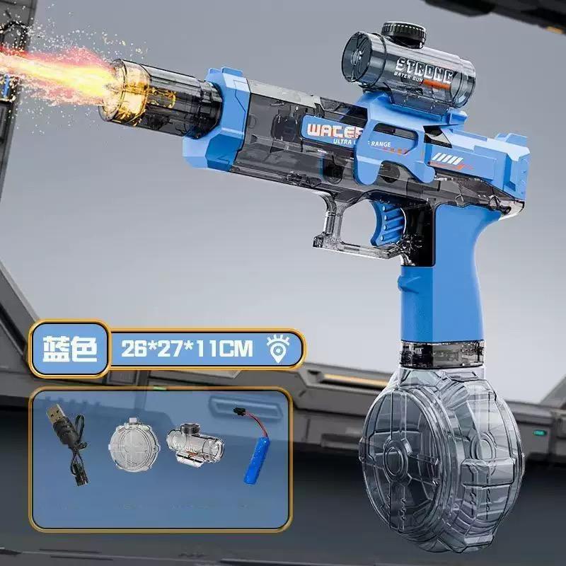 New UZI Simulated Flame Electric Water Gun for Kids High Pressure Automatic WatergunChildren Summer Outdoor Beach water gun Toy