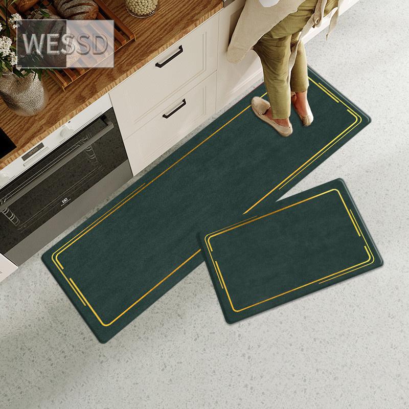Simple Solid Kitchen Mats For Floor Absorbent Non-slip Bathroom Mat Runner Rug