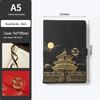 A5 Chinese Palace Museum Soft Leather Diary with Gold Stamping - Creative High-Value Buckle Pocket Notebook