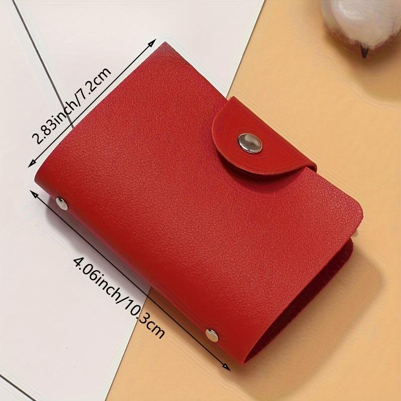 Premium Faux Leather Business Card Holder Wallet with 20 Card Slots, Waterproof, Snap Closure - Ideal for Bank Cards, Credit Cards, IDs, Card Bag