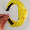 Frauen Geknotetes Stirnband Candy Farbe Stoff Haar Hoop Elastisches Kopfband Breites Haarband Haar Zubehör