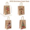 Christmas Kraft Paper Gift Bags Xmas Candy Cookies Gift Tote Bag Christmas Decoration 2025 for Home Navidad Noel New Year 2025