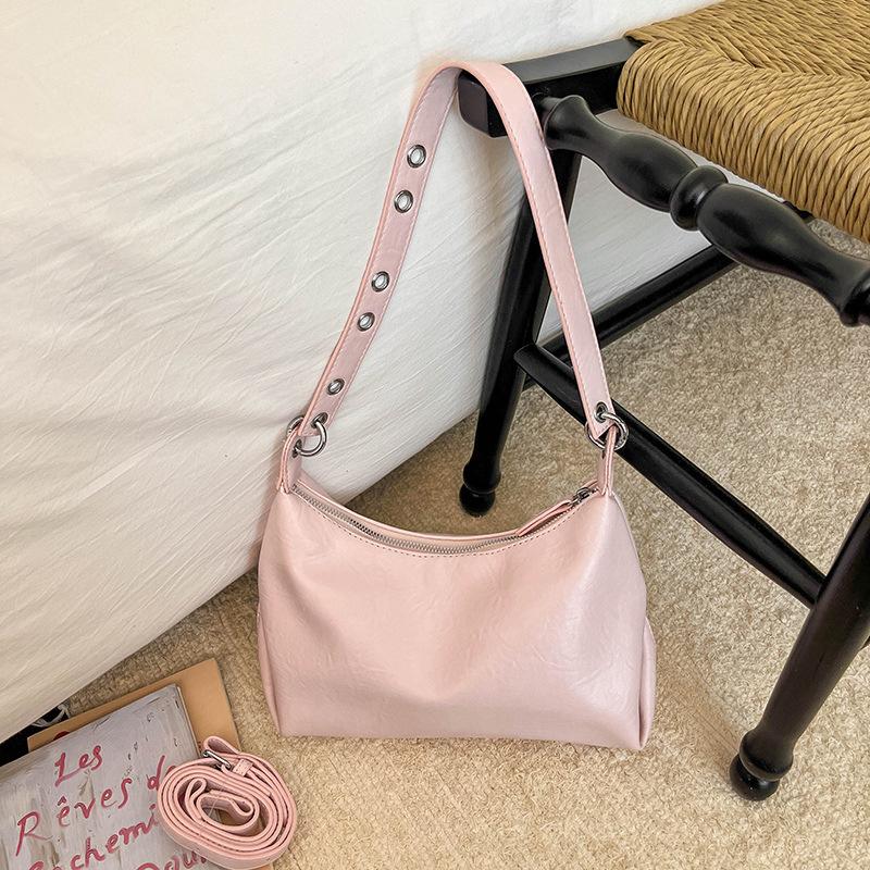 New Casual Minimalist Soft Leather Crossbody Bag Large Capacity Commute Shoulder Underarm Bag Fashion Versatile Phone Bag