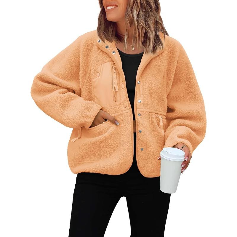 Autumn and Winter Women's Fleece Jacket, Sports and Casual Sweatshirt Jacket, Top