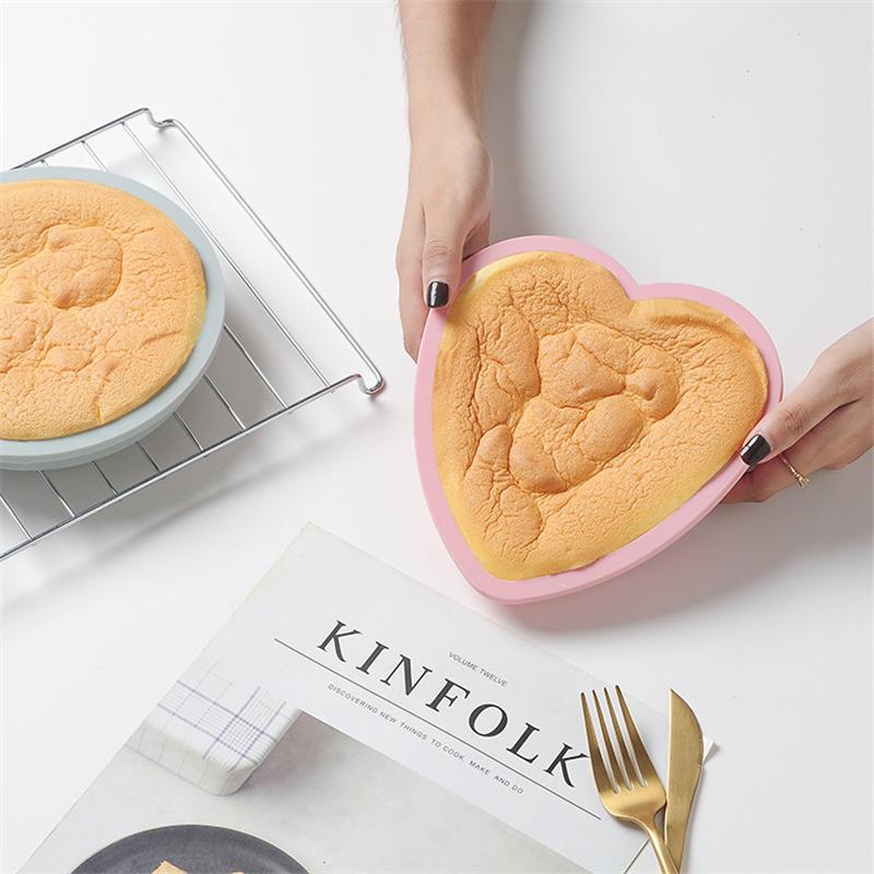 Layer Bakeware Molds Heart Round Silicone Cake Pan Cake Mold Round Heart Dessert Cutting Cakes Mould Muffin Baking Tools