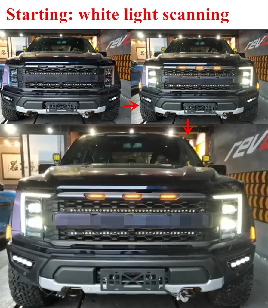 2× LED Daytime Running Lights Flowing Turn Signal Lamp For Ford F150 Raptor 2022