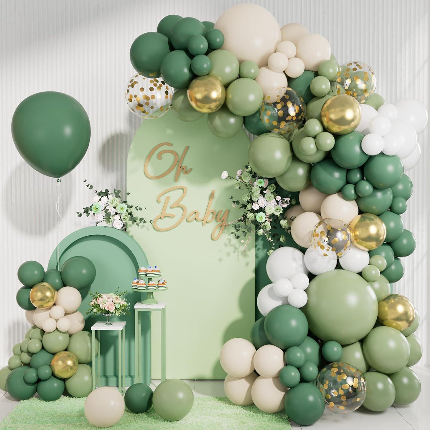 Green Jungle Theme Balloon Arch Decoration for Birthday Party Photo Prop