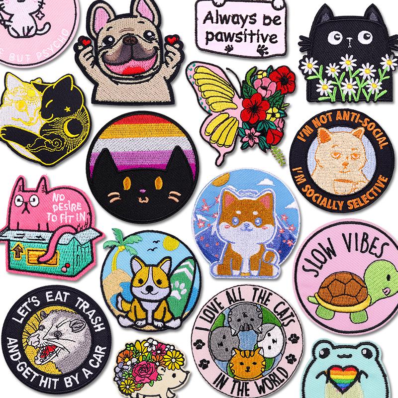 Cartoon /Animal Embroidery Patch On Clothes Cute Animals Iron On Patches For Clothing Cartoon Patch Embroidered Sew Stickers