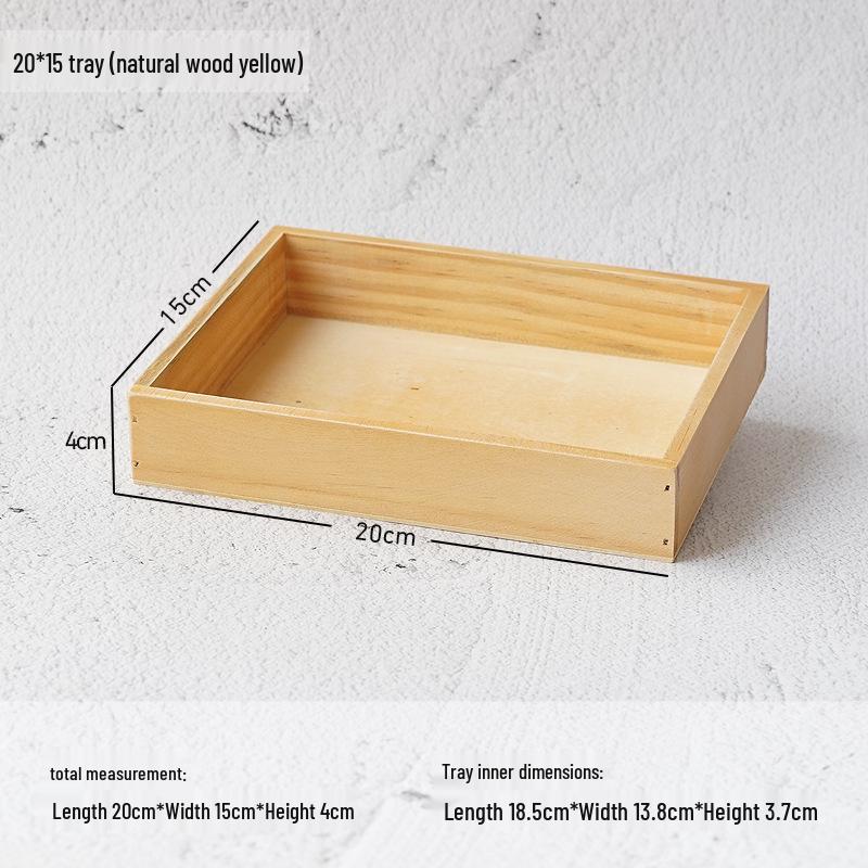 Retro Wooden Multi-Grid Desktop Storage Box and Display Tray