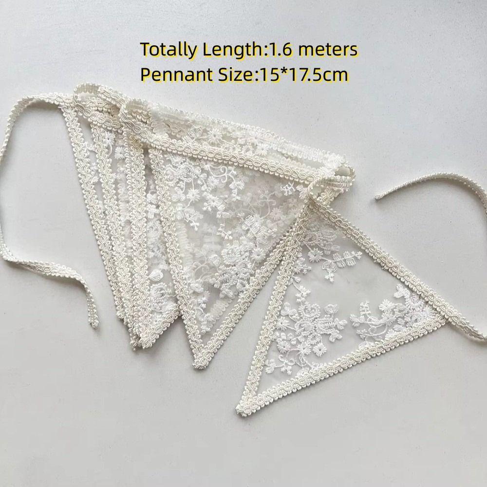 Fashion Wall Hanging Lace Garland Decorative Banner Romantic Design Fabric Flower Garland Colorful Garland Pennant Banner