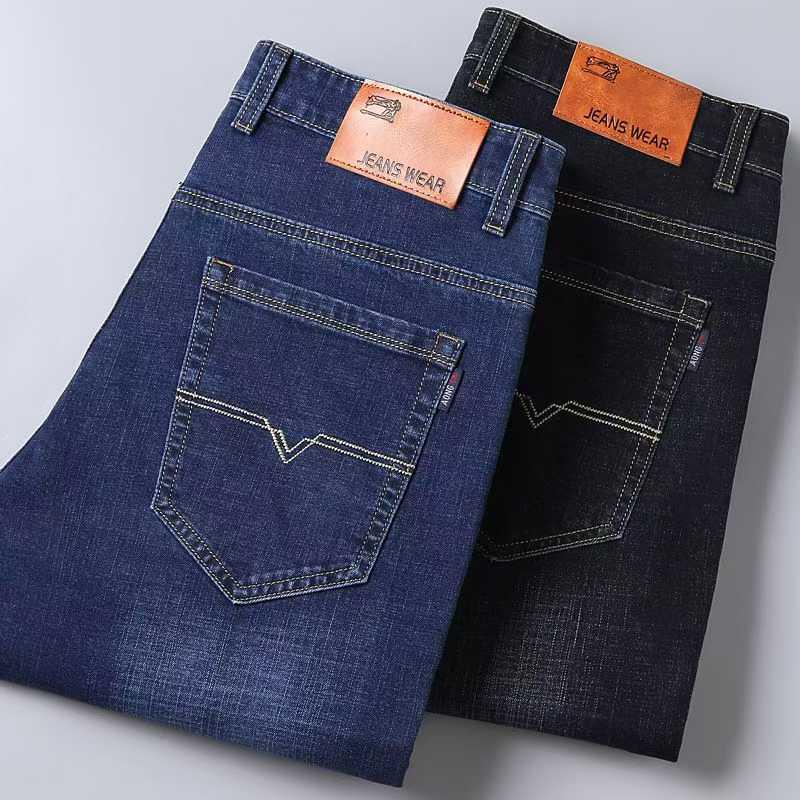 Men's High Waist Light Business Jeans - Summer 2026 Tencel Cotton Stretch Straight Leg