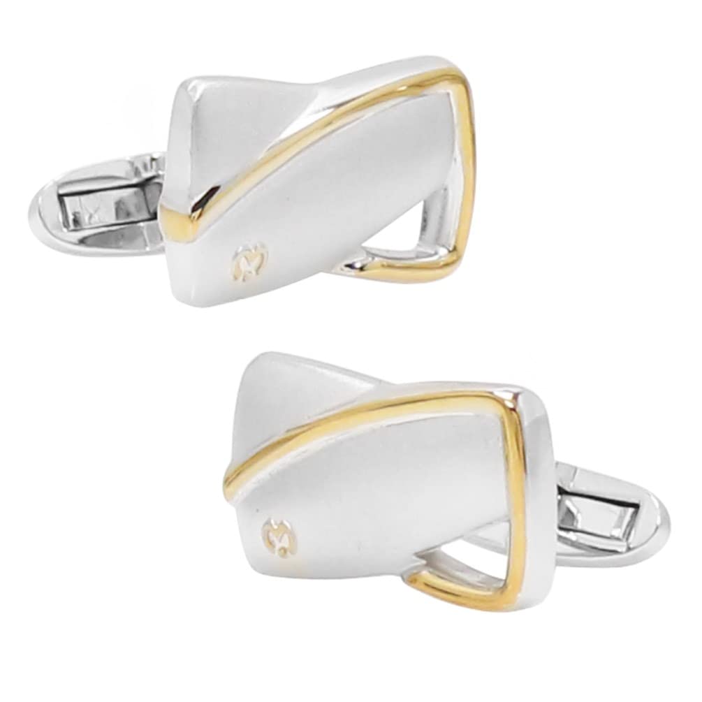 Mila Schon Gold Line Cufflinks and Tie Clip Set (msc10347st)