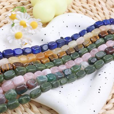 Natural Lapis Tiger Eye Square Beads for DIY Jewelry Crafting