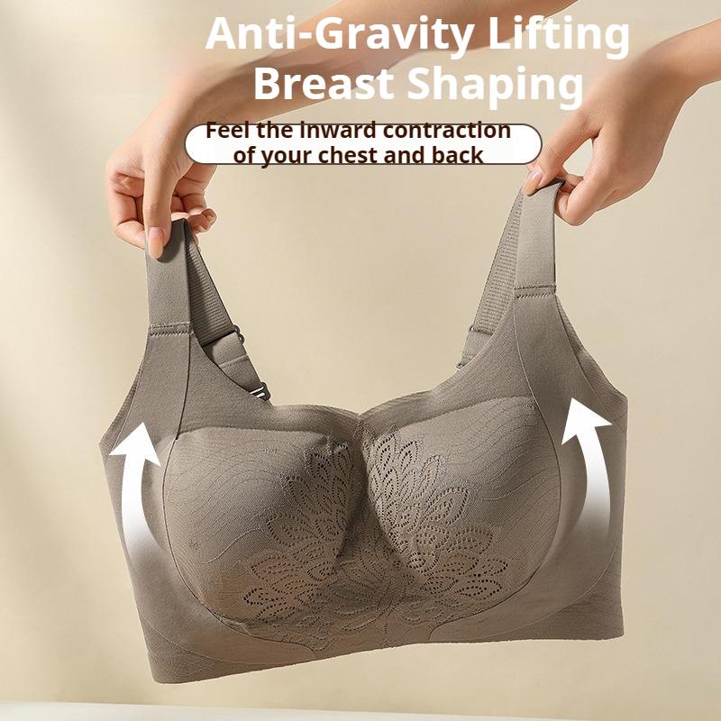 Plus Size Seamless Vest Bra with Adjustable Fixed Breathable Cups and No Underwire for A Comfortable Nude Look.