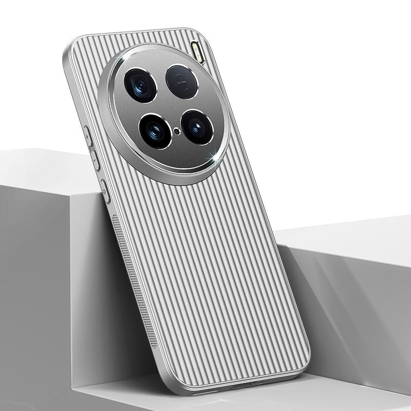 

For vivo X100 Ultra 5G Cell Phone Case PC+TPU Metal Lens Frame Anti-shock Cover Silver