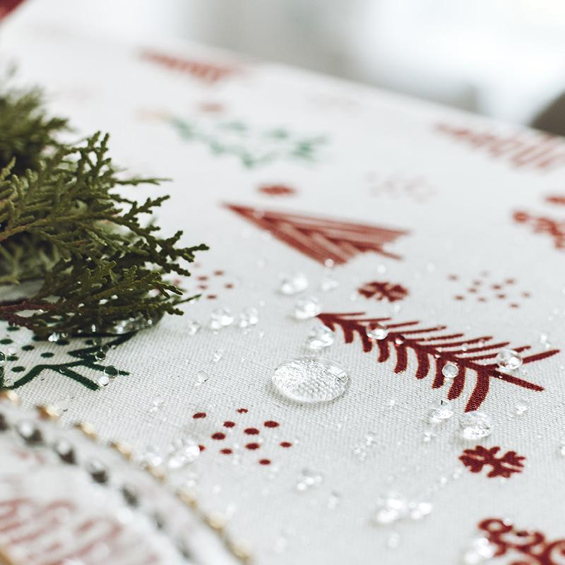 Novoroční dárek Vánoční série Vodotěsný Běžný ubrus na stůl Zesílený Obdélníkový Ubrus na jídelní stůl Ubrus na konferenční stolek