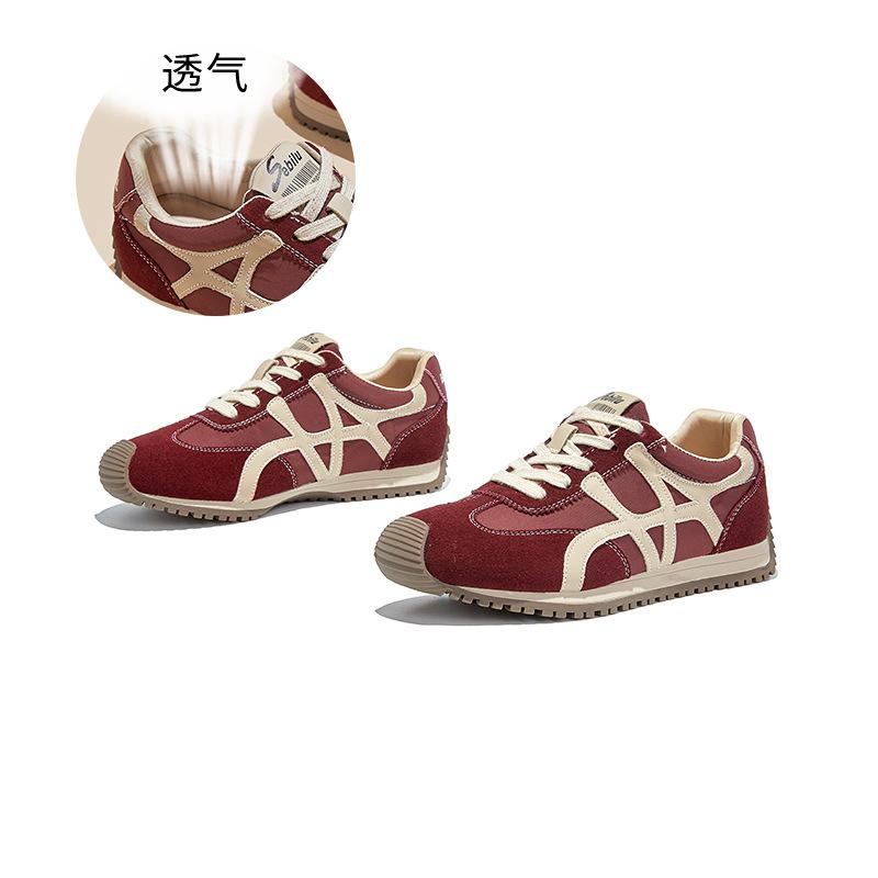 

Leather German training shoes women s shoes 2025 autumn shoes women s new versatile retro sports women s casual Forrest Gump shoes women 35 красный