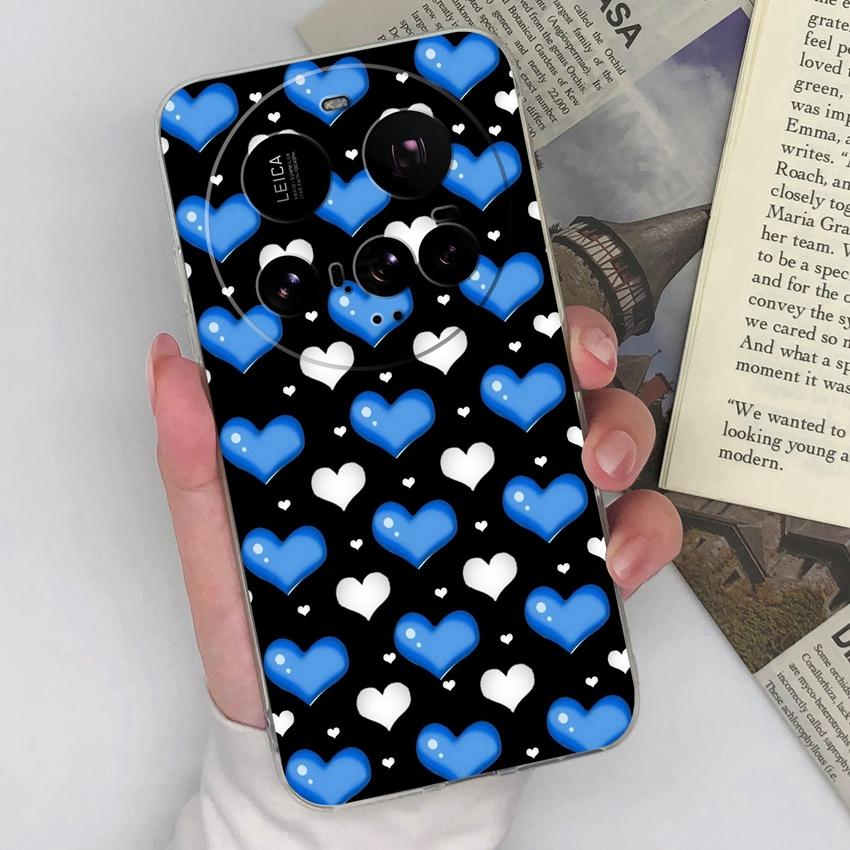 For Xiaomi 15 Ultra 15T Mi 10 11 12 Lucky Brown Love Heart Cellphone Cases Screen Protector Transparent Silicone Scratchproof Shell For Xiaomi Housing