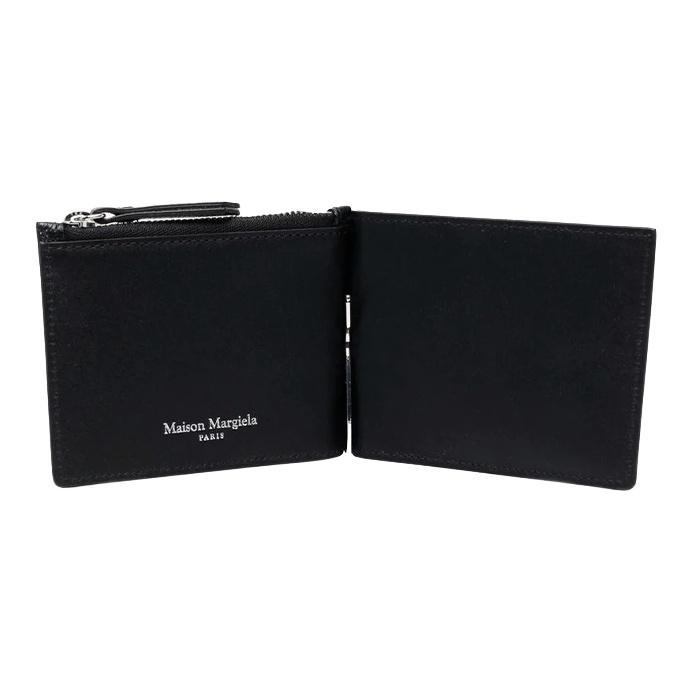 Maison Margiela Logo Four Stitch Pebbled Calfskin Wallet Men wallet Black SA1UI0018P4745T8013
