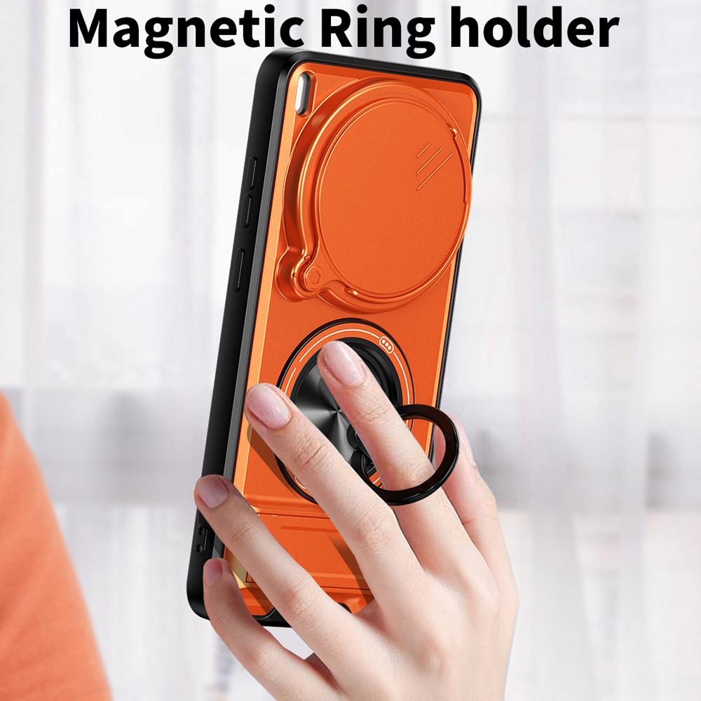 KEYSION Magnetic Phone Case for VIVO X300 Ultra 5G Slide Camera Lens Protection Upright Stand 360° Ring Shockproof Back Cover