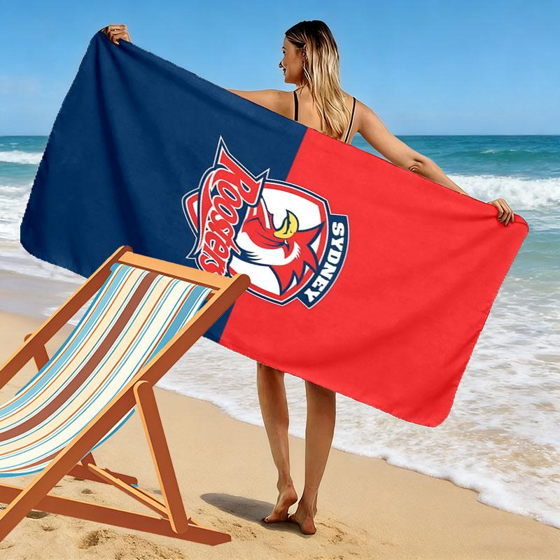 Sydney Roosters Roar Print Beach Towel, Large Soft Quick Dry Towel for Beach Camping Swimming