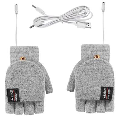 Doppelseitig beheizbare Handschuhe Waschbare wiederaufladbare Fäustlinge Warmer Voll-Halbfingerwärmer Fingerlose Handwärmer für Outdoor-Wandern