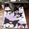 Custom Kuromi Mat Personalized Name, Polyester Washable Indoor Entryway Rug, Gift for Christmas, Easter, Thanksgiving Day