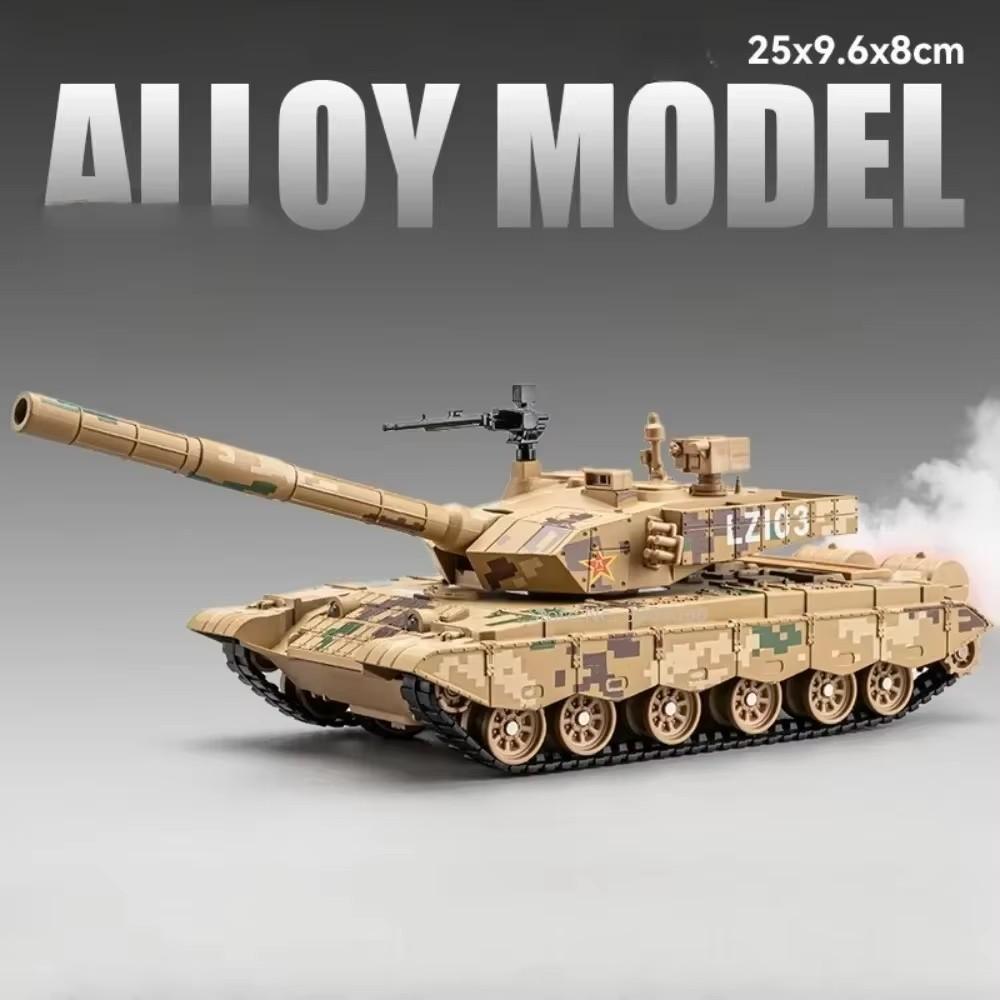 1:32 Tank T99A Military Armored Toys Diecast Alloy Simulation Cars Model with Pull Back Sound Light Toys Vehicles Children Gifts