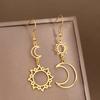 Stainless Steel Earrings Bohemian Sun Moon Totem Pendant New Senior Statement Temperament Dangle Earrings For Women Zircon Gift