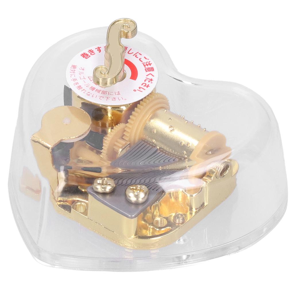 Acrylic Music Box Cute Heart Shaped Handy Crank Musical Box Innovative Birthday GiftType 1
