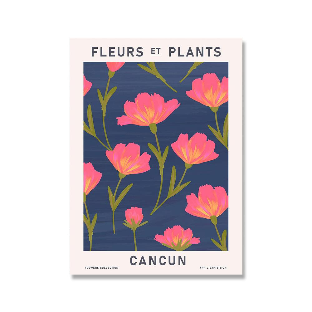 Abstract Flower Market Vintage Watercolor Wall Art Canvas Painting Nordic Posters And Prints Wall Pictures For Living Room Decor No Frame